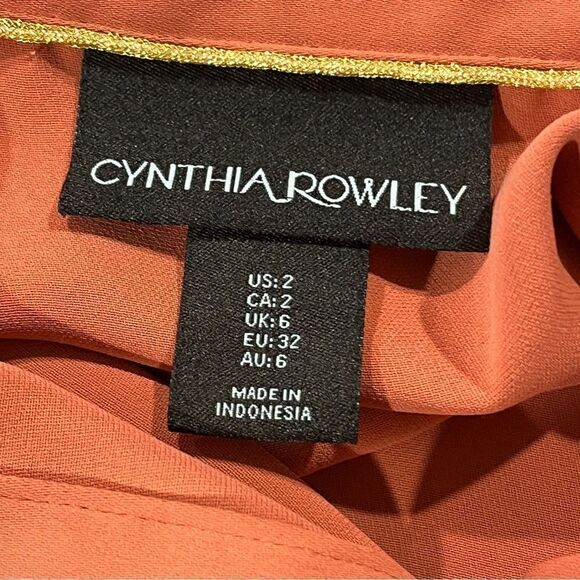 Cynthia Rowley rust orange short sleeve straight knee length oversized dress - Picture 13 of 15